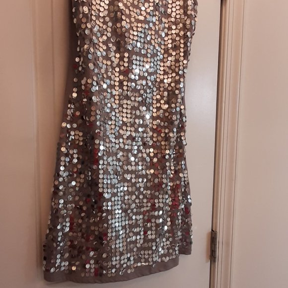 EYESHADOW Sz M grey sequin Tank Tunic top, EUC! Easy care Machine Wash - Picture 4 of 8